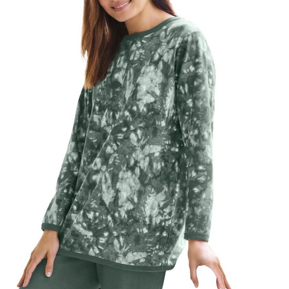 Woman Within Fleece Sweatshirt Pine Tie Dye Size 2X 26/28 Plus‎ Size